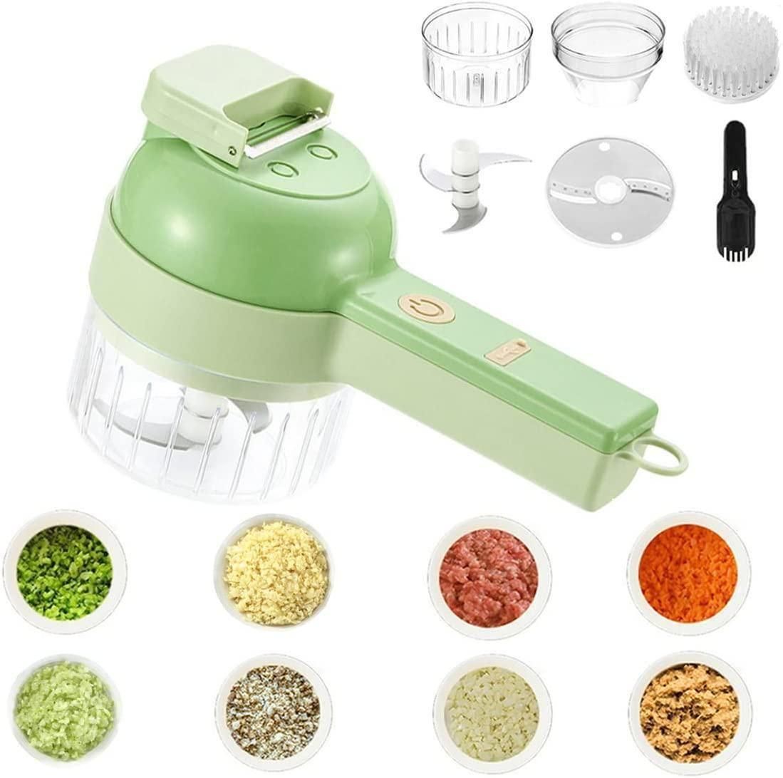 Portable Electric Vegetable Cutter Set – 4 Functions in One
