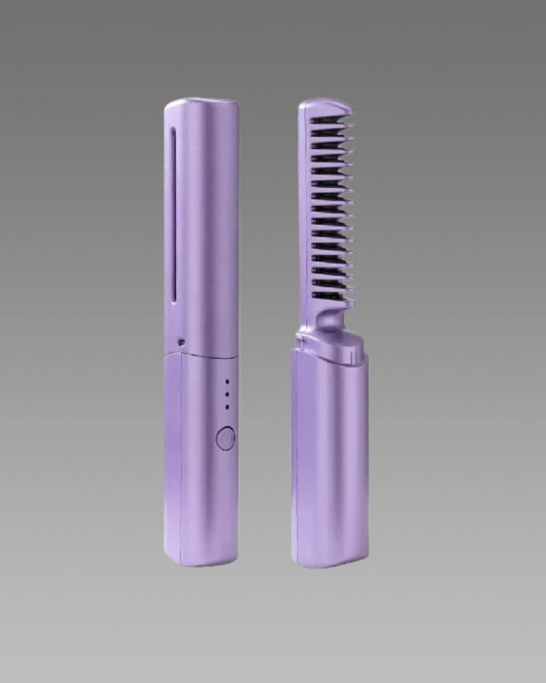 Meneflix Portable Mini Hair Straightener (Cordless, Rechargeable Hot Comb)
