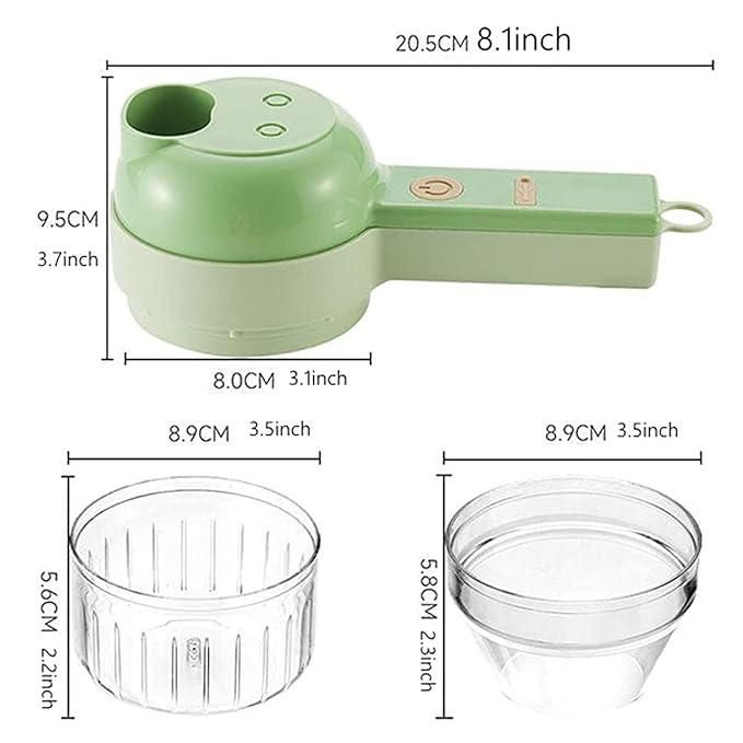 Portable Electric Vegetable Cutter Set – 4 Functions in One