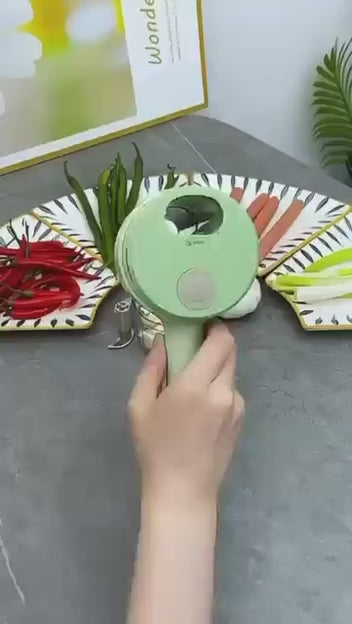 Portable Electric Vegetable Cutter Set – 4 Functions in One